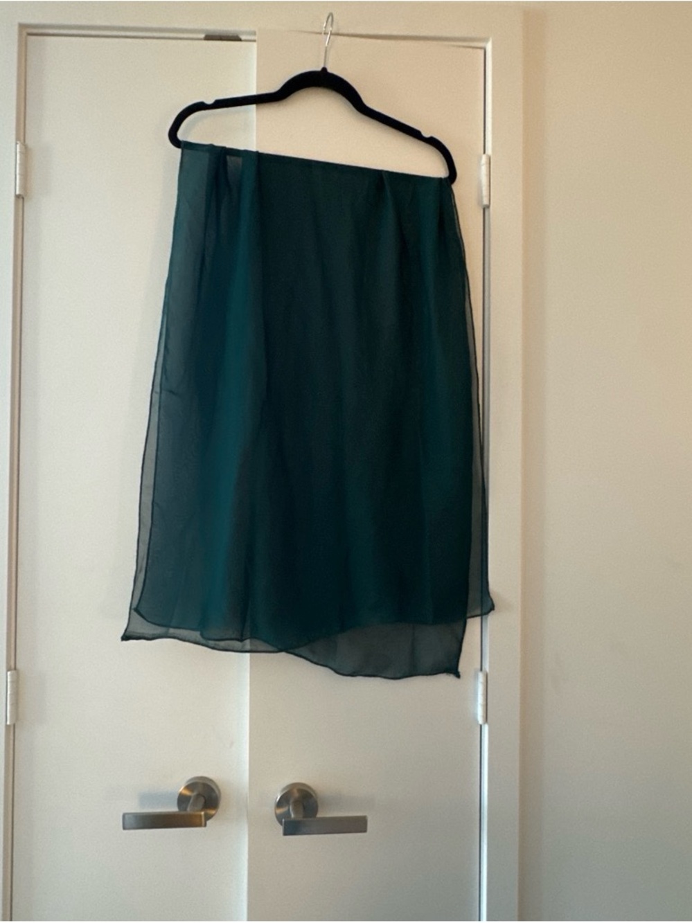 Sheer Dark Green Midi Scarf